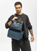 Чоловічий рюкзак чорно-синій шкіра еко