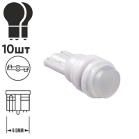 Лампа PULSO/габаритная/LED T10/W2.1x9.5d/W5W/1SMD-5630/12v/0.5w/70lm White with lens (LP-147046)