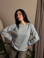 Базовий однотонний світшот «Stand» оптом | Батал Сірий (меланж), 50-52