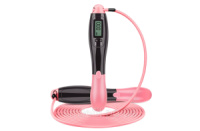 Швидкісна скакалка з лічильником EasyFit чорний-рожевий