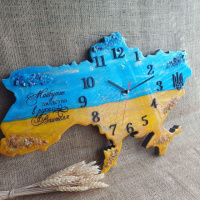 Годинник 70х45 см «Подарунок Вчителю» настінний з епоксидної смоли ручної роботи