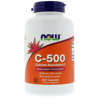 Аскорбат кальция C-500, Calcium Ascorbate Capsules, Now Foods, 250 капсул