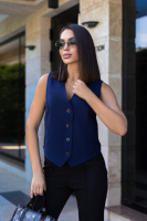 Жіночий жилет класичний «Justin» | Батал | Розпродаж моделі Темно-синій, 50-52