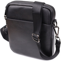 Компактная мужская сумка на плечо из натуральной кожи Vintage 23021 Черный