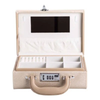 Шкатулка для украшений из эко кожи 2 яруса с кодовым замком органайзер для ювелирных изделий HP-5-24CR