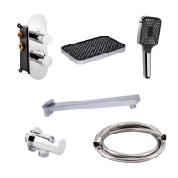 Комплект для душу Qtap Votice: Змішувач для душу QTVOT65T105OGC+Душ. набір(QTHLA107CRM45944+QTRUC125CRM45956+QTTRU120CRM45928+QTCRMBH030+QTHADPVC160C)