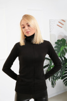 Жіноча тепла базова водолазка «Kelly» оптом| Батал| Розпродаж моделі 54-56, Чорний