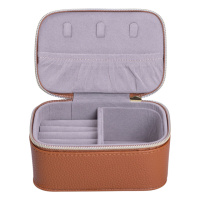 Шкатулка для украшений из эко кожи на молнии мини органайзер для ювелирных изделий HP-5-26BR