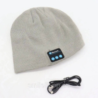Портативна колонка шапки з bluetooth навушниками SPS Hat BT True. Колір: сірий
