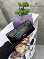 АКЦІЯ! Натуральна шкіра. Стильний практичний жіночий гаманець на кнопці (1274)