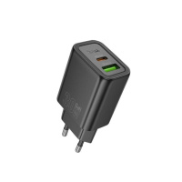 Мережевий зарядний пристрій HOCO N63 Gentle PD30W+QC3.0 charger (EU) Black (6942007644358)