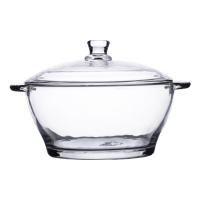 Супница с крышкой Ø 15.5 см кастрюля бульонница стеклянная 1 л HP-YH-15