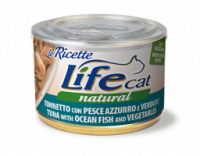 Консерва для кошек класса холистик LifeCat tuna with ocean fish 150g,ЛайфКет 150гр Тунец океаническая рыба