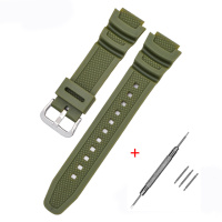 Ремінець для Casio G-Shock AE-1000/1200 Army Green SI поліуретановий зелений 1051-0870