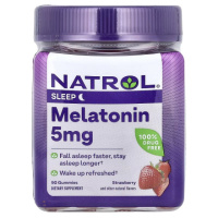 Мелатонін, 5 мг, Зі Смаком Полуниці, Natrol, 90 жувальних таблеток