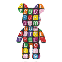 Конструктор Magic Blocks у вигляді ведмедика Bearbrick «Алфавіт»