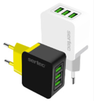 СЗУ 3USB TYPE-C SERTEC ST-1030 18W/3,5A FULL BLACK