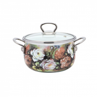 Кастрюля эмалированная 3,0 л «Розы» 4525