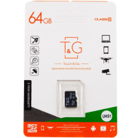 Карта пам'яті T&G microSDXC (UHS-1) 64 GB class 10 (без адаптера), Чорний - купити в SmartEra.ua