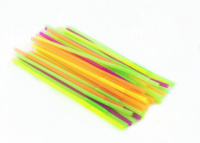Трубочка для коктейля круглая, неон с гофрой 6 × 260 мм