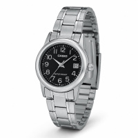 Жіночий годинник Casio LTP-V002D-1B класичний сталевий браслет з датою