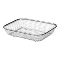 Сито-корзина для мытья овощей и фруктов 29.5х21х6 см дуршлаг из нержавеющей стали HP-19-23-M