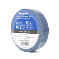 Изолента ПВХ PANASONIC 0,125мм*18мм*20м (синяя), диапазон рабочих температур: от 0°С до + 90°С, Огнестойкая, 8 штук в упаковке, цена за штуку