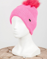 Жіноча зимова малинова шапка