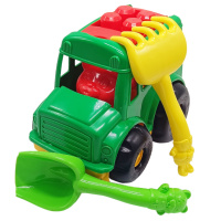 Детский песочный набор «Автобус-бусик» 0091 лопатка, грабли Зеленый