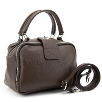 М'яка шкіряна сумка на два відділи з ручкою Італія 71045C