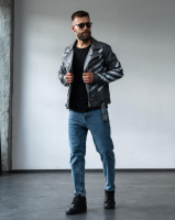 Шкіряна куртка (косуха) чоловіча стильна