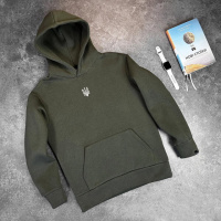 Худі Pobedov 008 ЗИМА - Герб біла вишивка Хакі