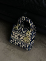 Жіноча сумка Christian Dior Lady small синій класик