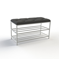 Банкетка для обуви Женева-1 80см велюр черный 10-0-9003