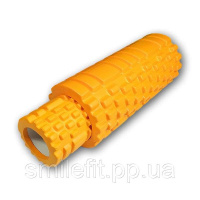Масажний ролик EasyFit Grid Roller Double 33 см Помаранчевий