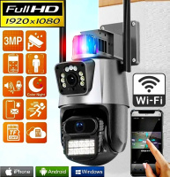 Уличная охранная поворотная WIFI камера Dual Lens Zoom 8MP сирена, зум, iCSee удаленным доступом онлайн