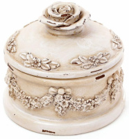 Шкатулка для украшений «Saaling» Роза 10х10х8см, белый антик