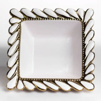 Тарілка глибока порцелянова Tiffany квадратна 26х26х8 см сML2009