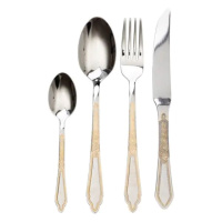 Набор столовых приборов золото на 6 персон комплект столовых приборов 24 предмета Серебро с золотом HP-20-64