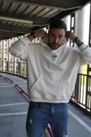 Худі біле з мерчем ДТФ (оверсайз) | 66-501