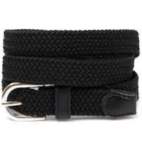 Текстильний тонкий жіночий ремінь класика 720544 Чорний
