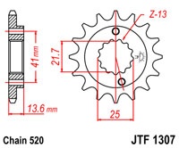 Звезда стальная передняя JT Sprockets