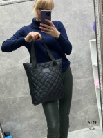 АКЦІЯ. Чорна - формат А4 - стьобана сумка-планшет, вмістка та дуже зручна модель на блискавці  - плащівка (5129)