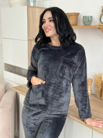 Махровий костюм з декоративними кишенями «Luci» оптом | Норма | Розпродаж моделі Графіт, 42-44