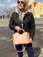 Три відділення. Пудра — стильна сумка — фурнітура золото — топ продажів  (2049)