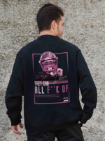 Утеплений оверсайз світшот на флісі з принтом Without Verstappen Black