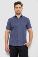 Сорочка чоловіча з принтом, колір джинс, 214R7129