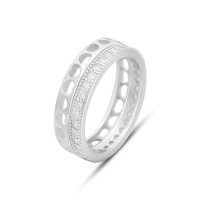 Серебряное кольцо CatalogSilver с фианитами, вес изделия 3,29 гр (2149545) 18 размер