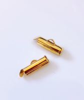 Застёжка «слайдер». Размер - 4×13 мм. Цвет - лимонное золото. Цена указана за 1 шт.