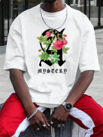 Біла чоловіча футболка з ДТФ принтом (оверсайз)